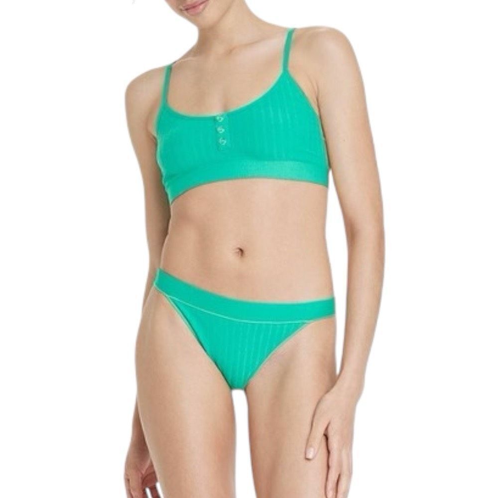 NEW Colsie Jade Plush Ribbed Bra and Bottom Set XS